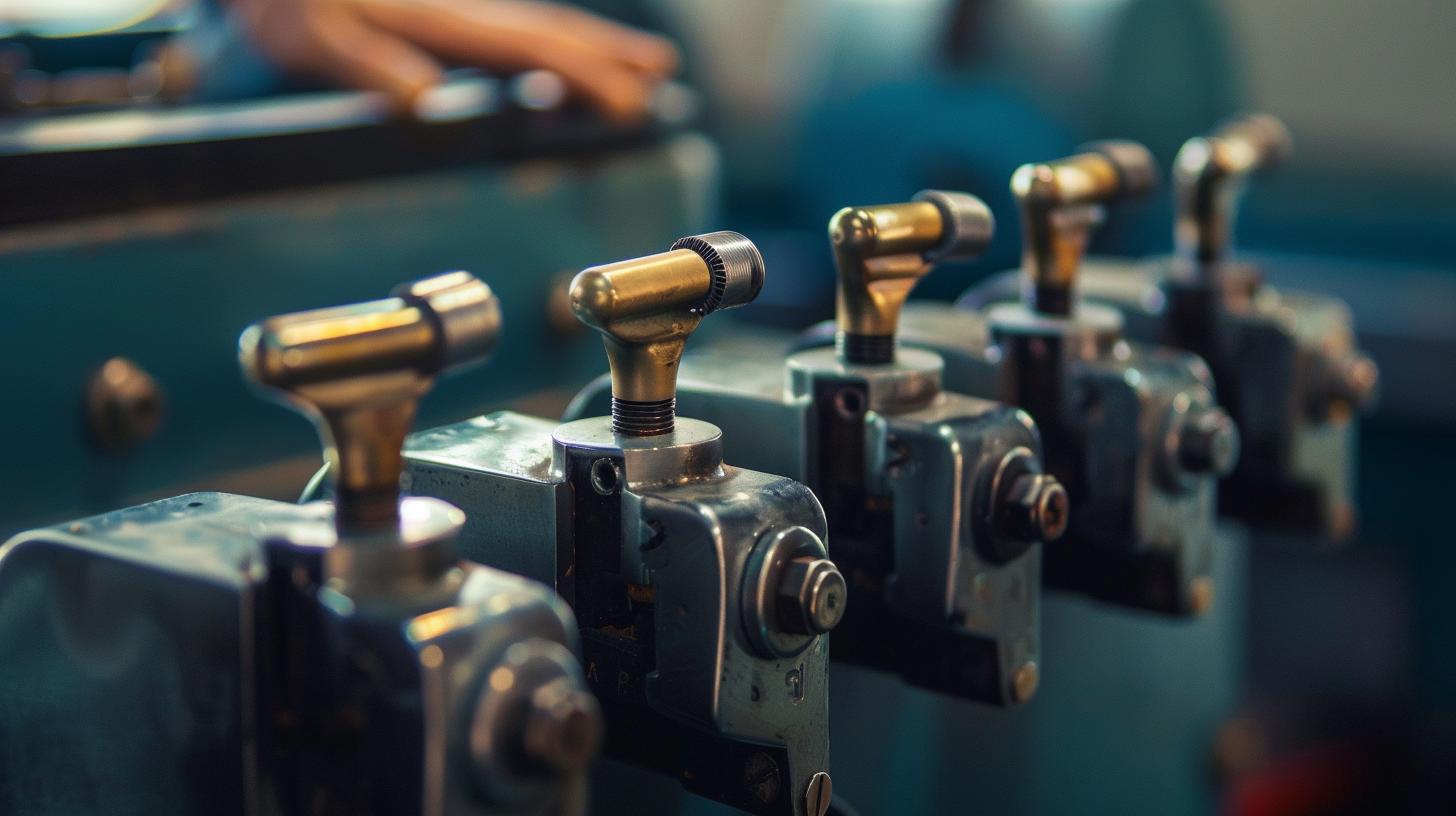 Close-up of metal machinery parts in an industrial setting